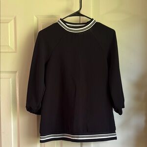Zara Black Tee with White Stripes